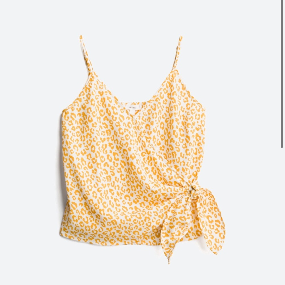 Yellow Faux Wrap Blouse